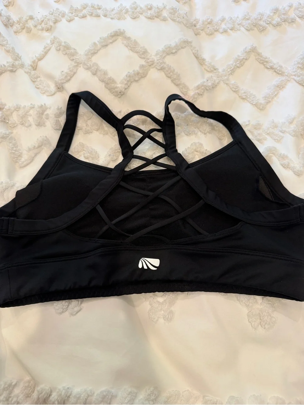 Strappy Black Sports Bra with Crisscross Back
